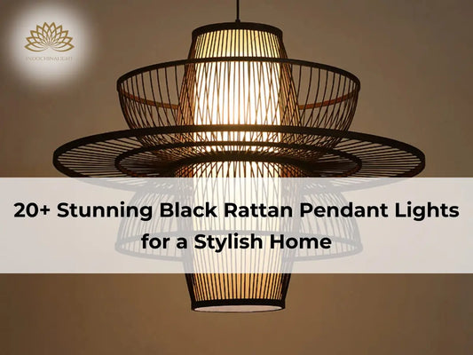 black rattan pendant light for any living spaces