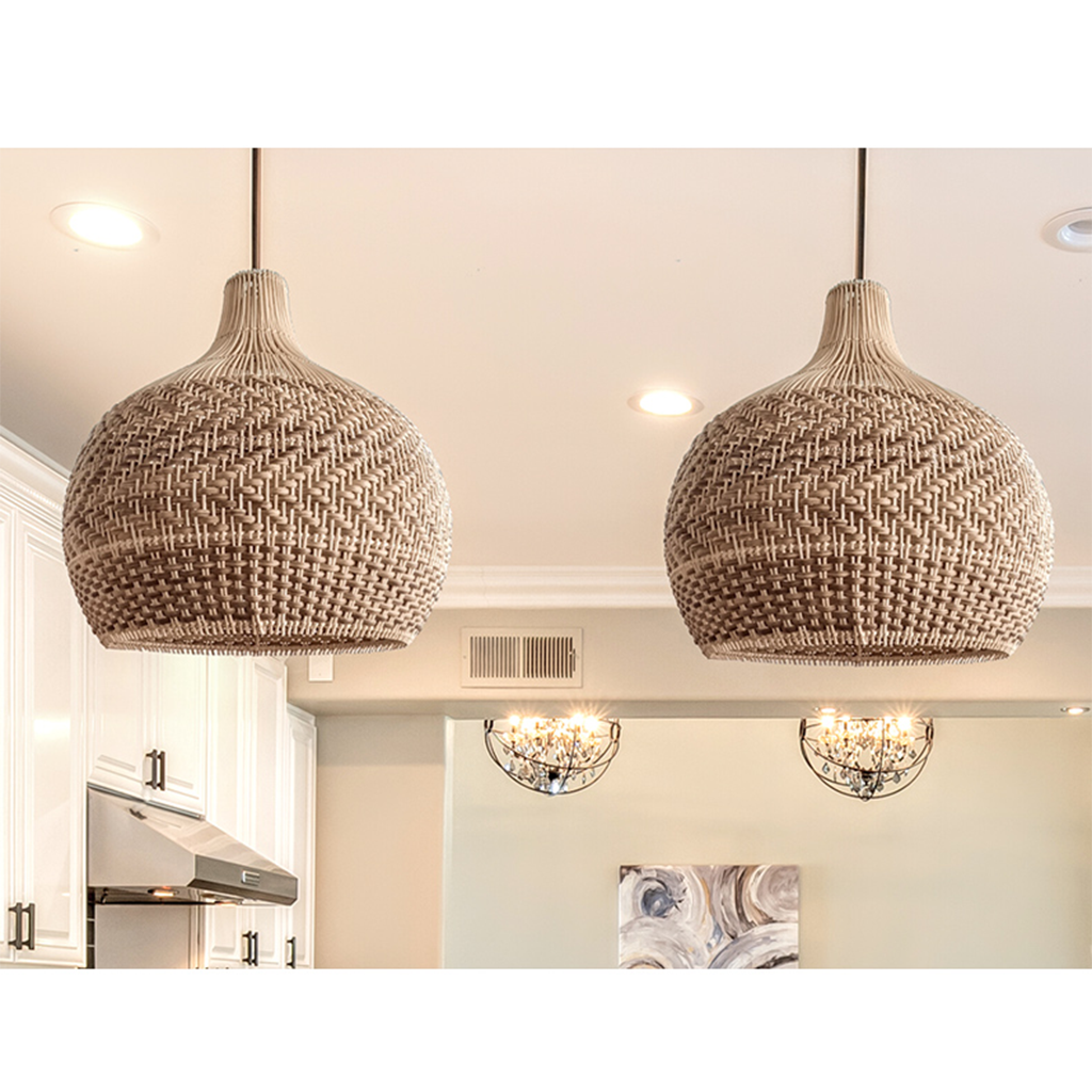 Tobago Wicker Rattan Pendant Light For Kitchen Island