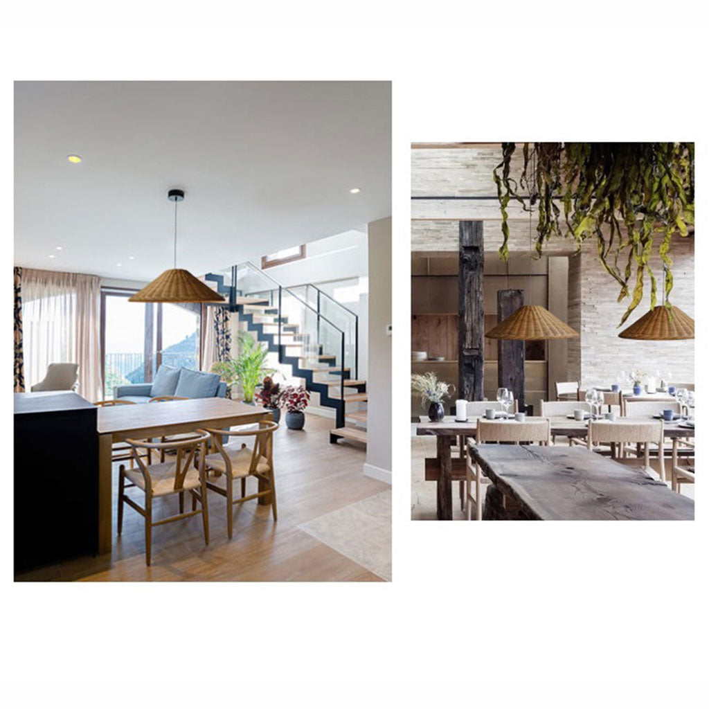 Carter Cone Wicker Rattan Pendant Light For Living Room