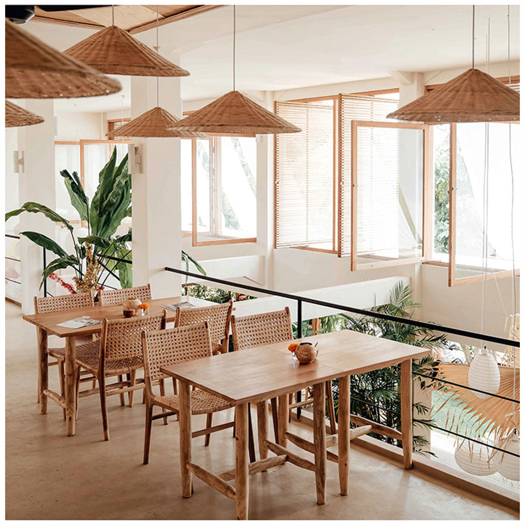 Carter Cone Wicker Rattan Pendant Light For Living Room