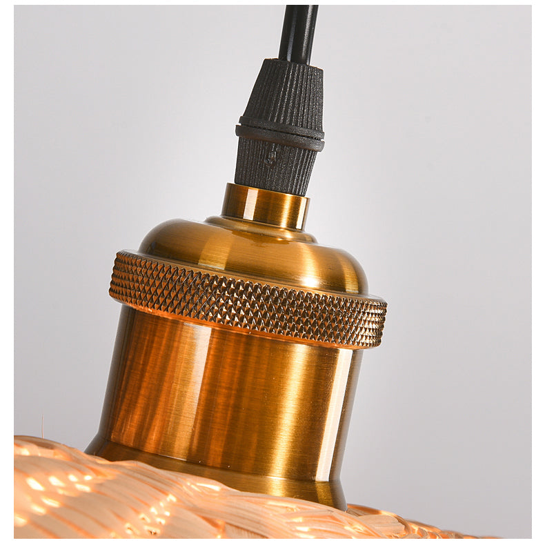 Ren Leaf Wicker Rattan Ceiling Light For Dining Room