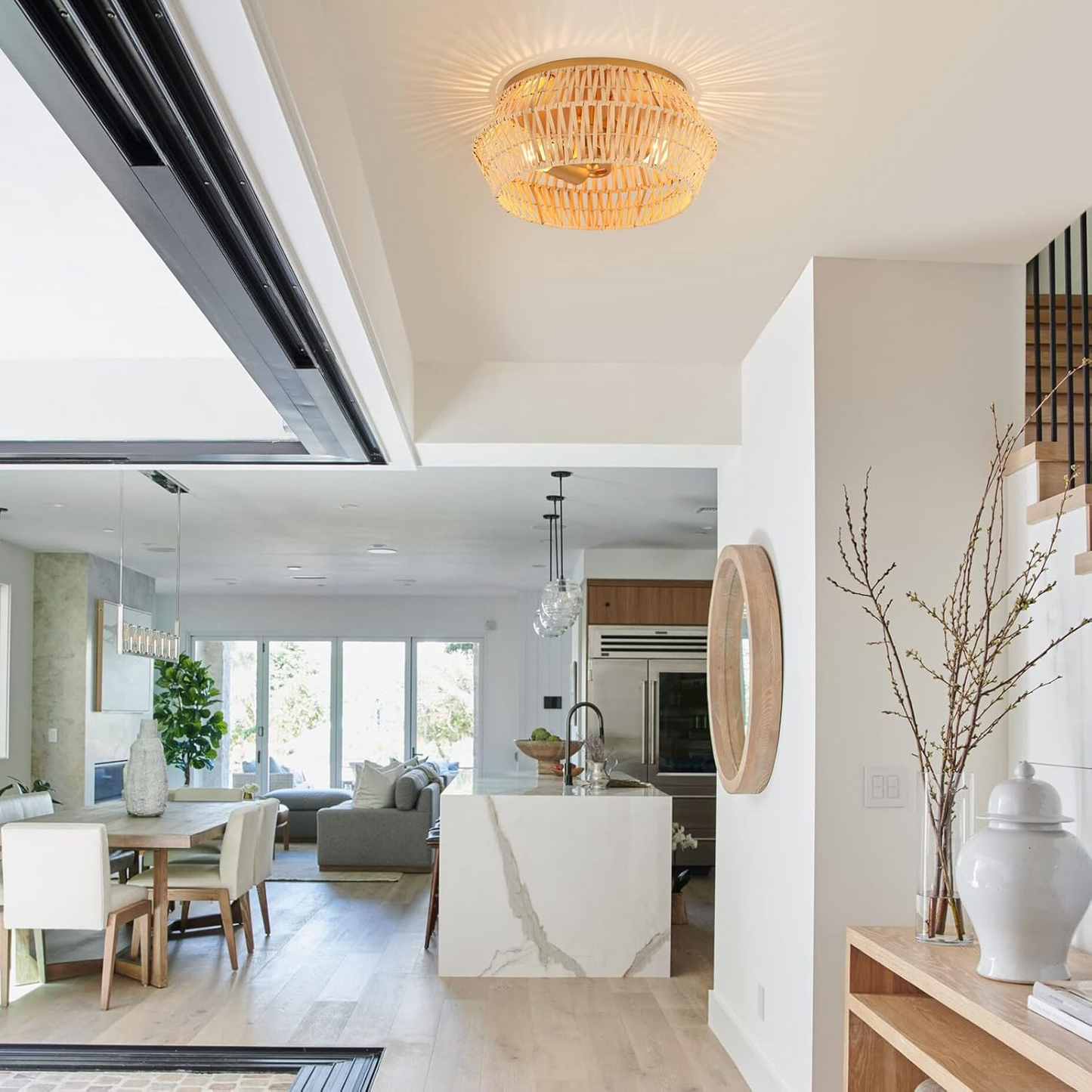 Cattleya Boho Rattan Ceiling Light