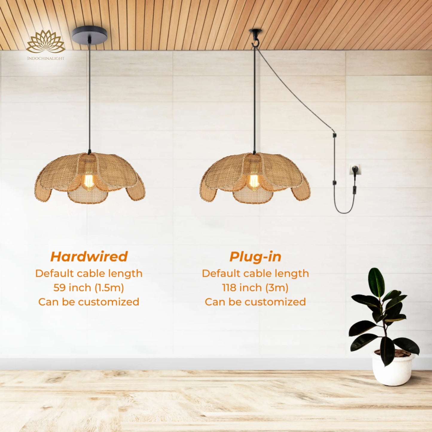 Accessories Type of Willa Flower Rattan Ceiling Light