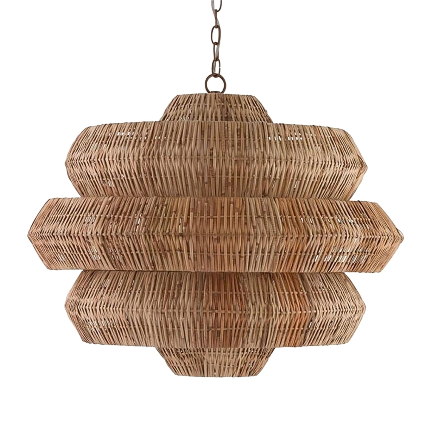 Antibes Rattan Honeycomb-Shaped Chandelier