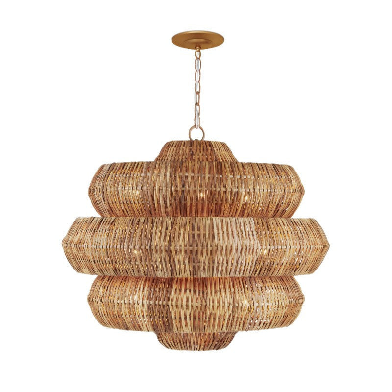Antibes Rattan Honeycomb-Shaped Chandelier