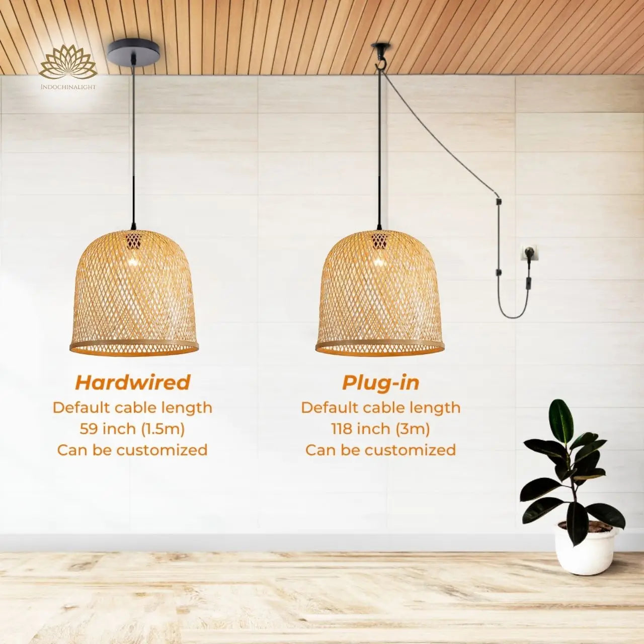 Arun Bamboo Pendant Light's accessories type