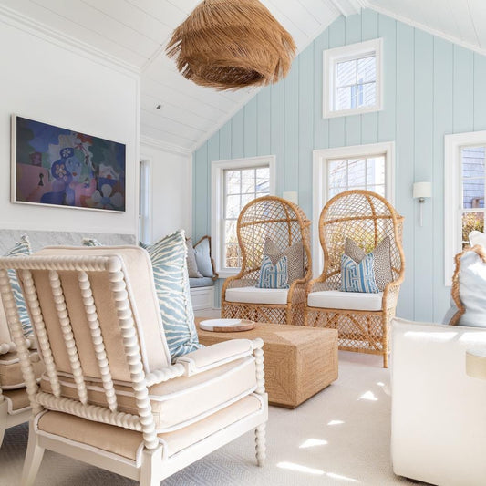 ashburn rattan fringe pendant light in living room