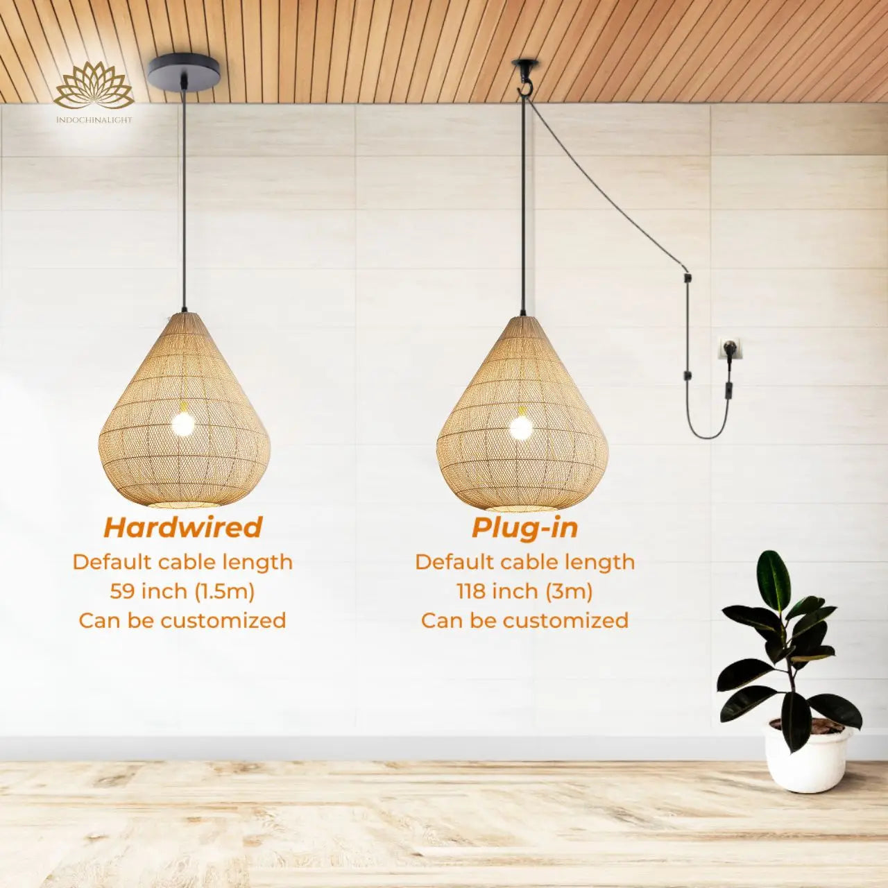 Ayanna Rattan Teardrop Pendant Light's accessories type