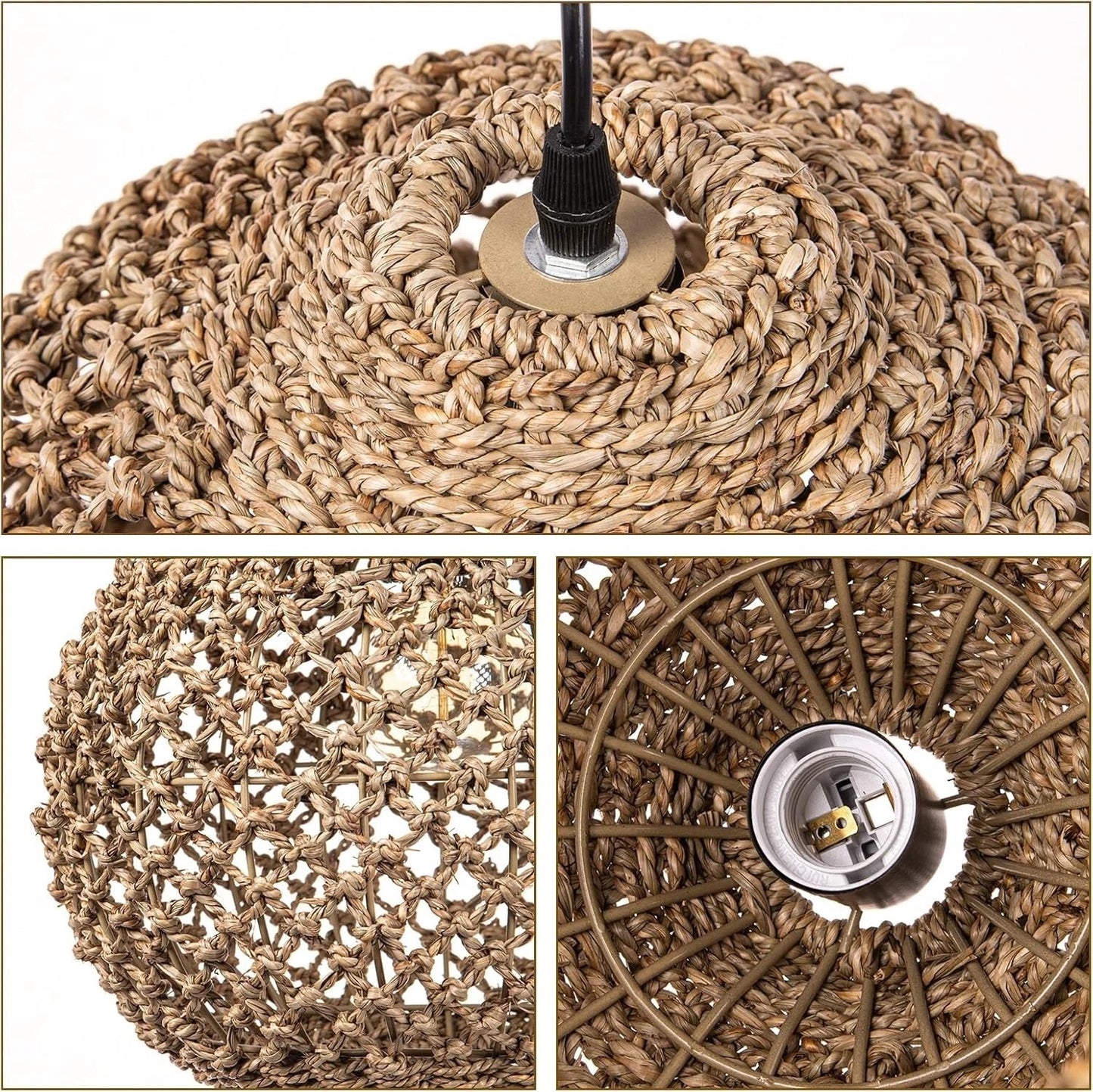 Boho Globe Wicker Pendant Light