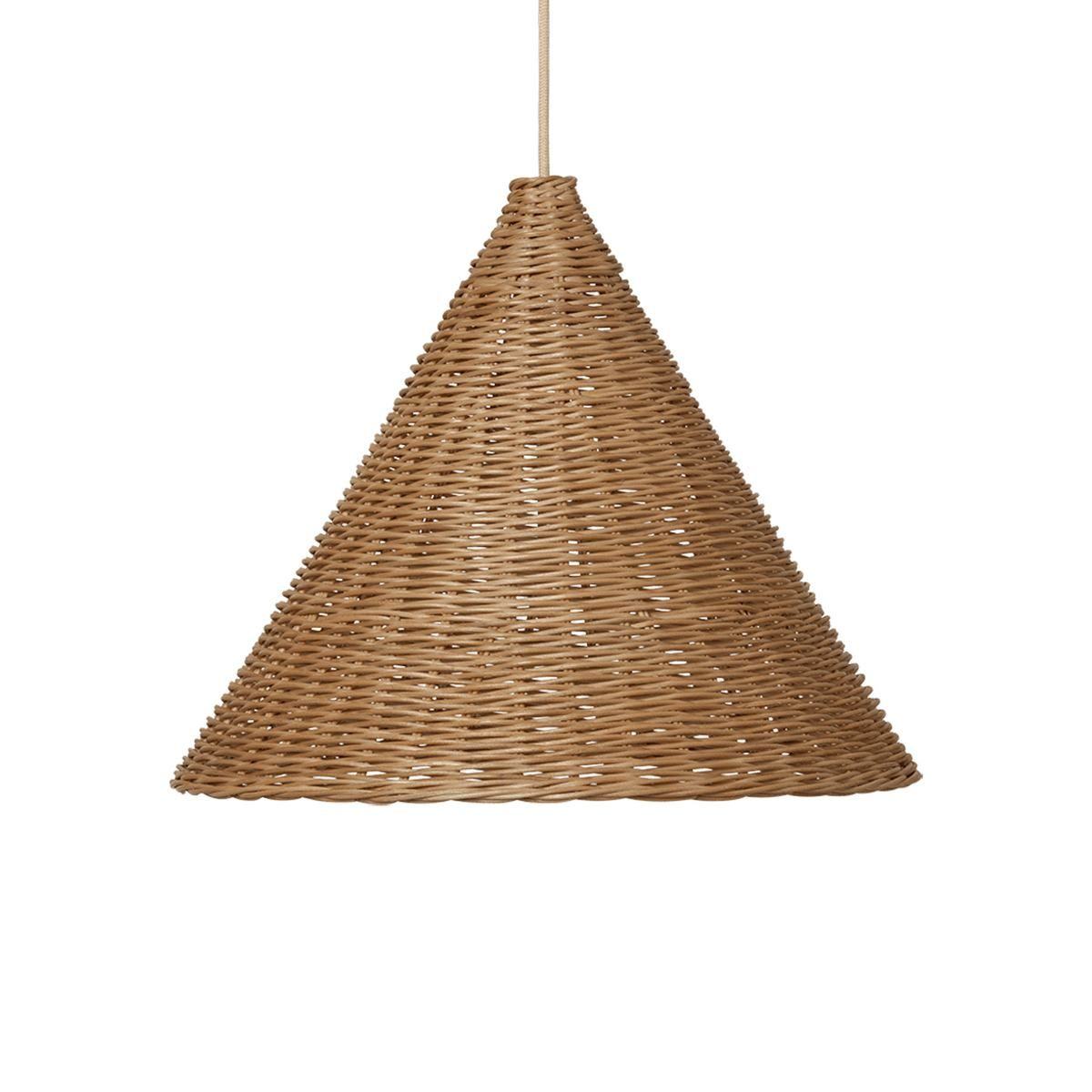 Carter Cone Wicker Rattan Pendant Light For Living Room