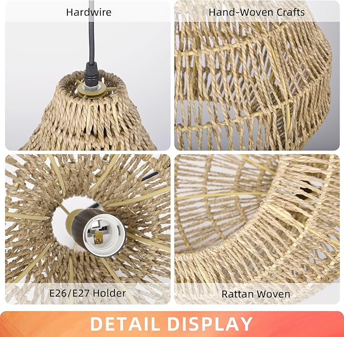 Coco Wabi Sabi Wicker Pendant Light