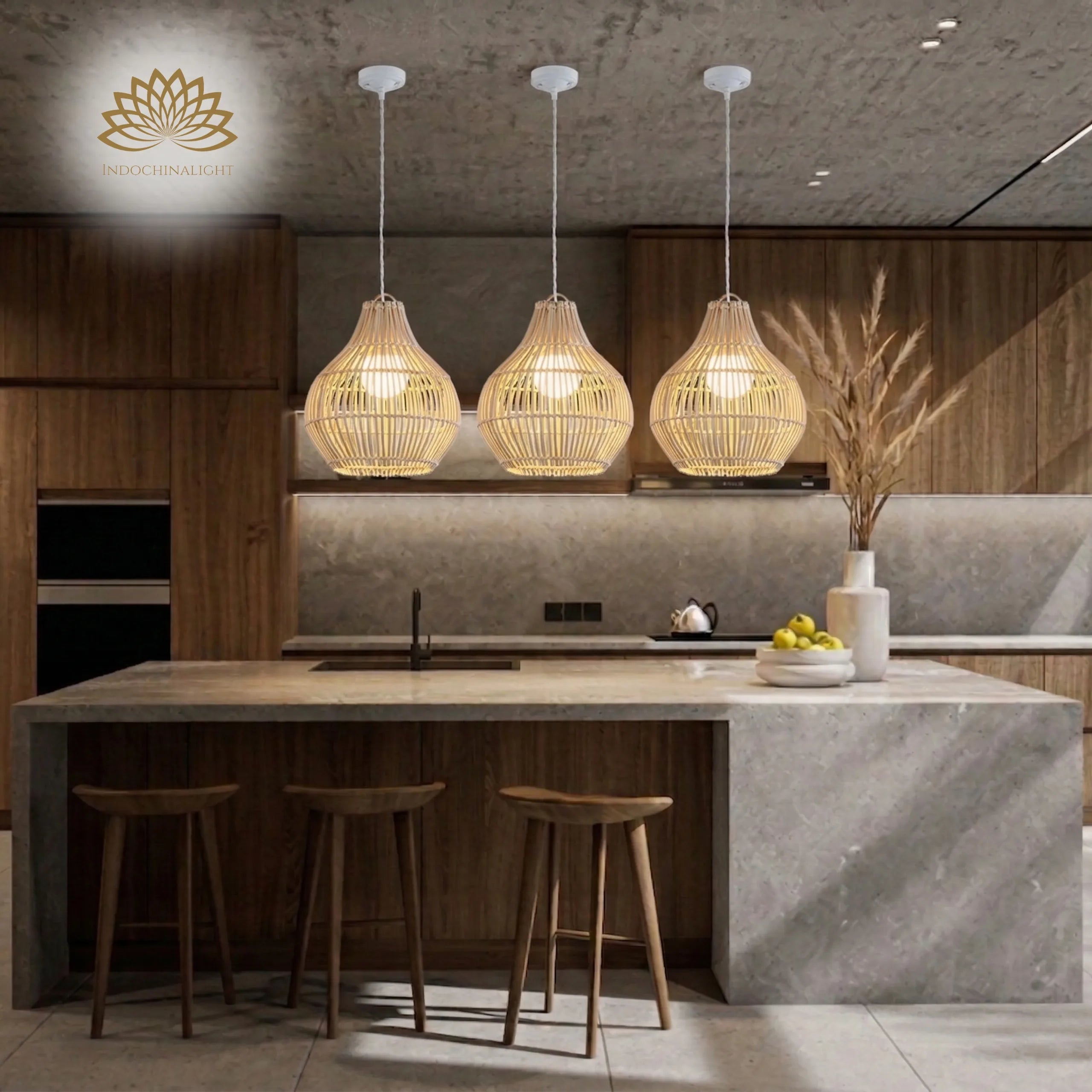 Dari Rattan Pendant Light – IndochinaLight