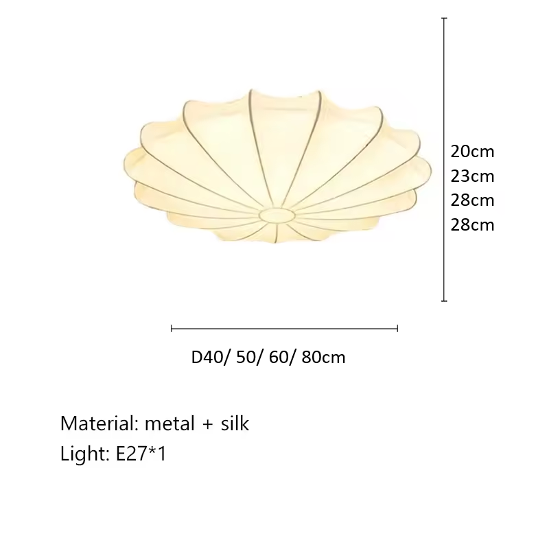 Flyrose Mid-Century White Silk Ceiling Light - Lifestyle & Artisan Detail Angle 12 | IndochinaLight