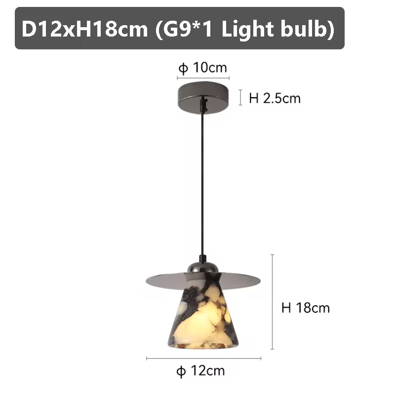 Feni Tapered Marble Conical Pendant Light - Lifestyle & Artisan Detail Angle 11 | IndochinaLight