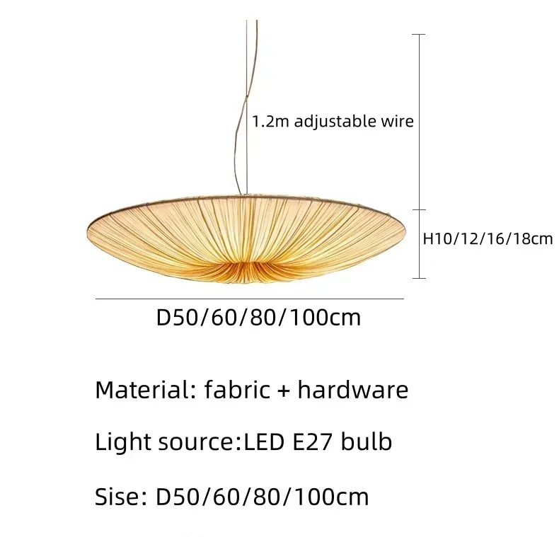 Gu Lousi Japanese Wabi Sabi Cloth Pendant Light - Lifestyle & Artisan Detail Angle 9 | IndochinaLight