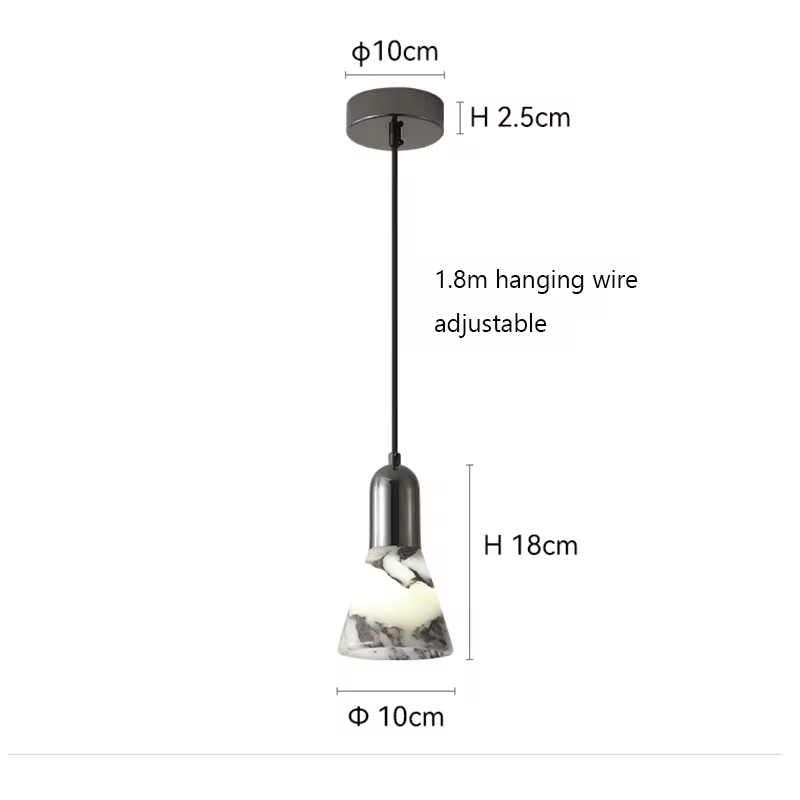 Yovira Tapered Marble Pendant Light - Lifestyle & Artisan Detail Angle 13 | IndochinaLight