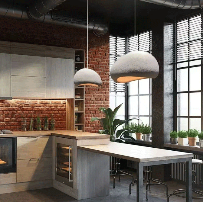 gray wabi sabi pendant light