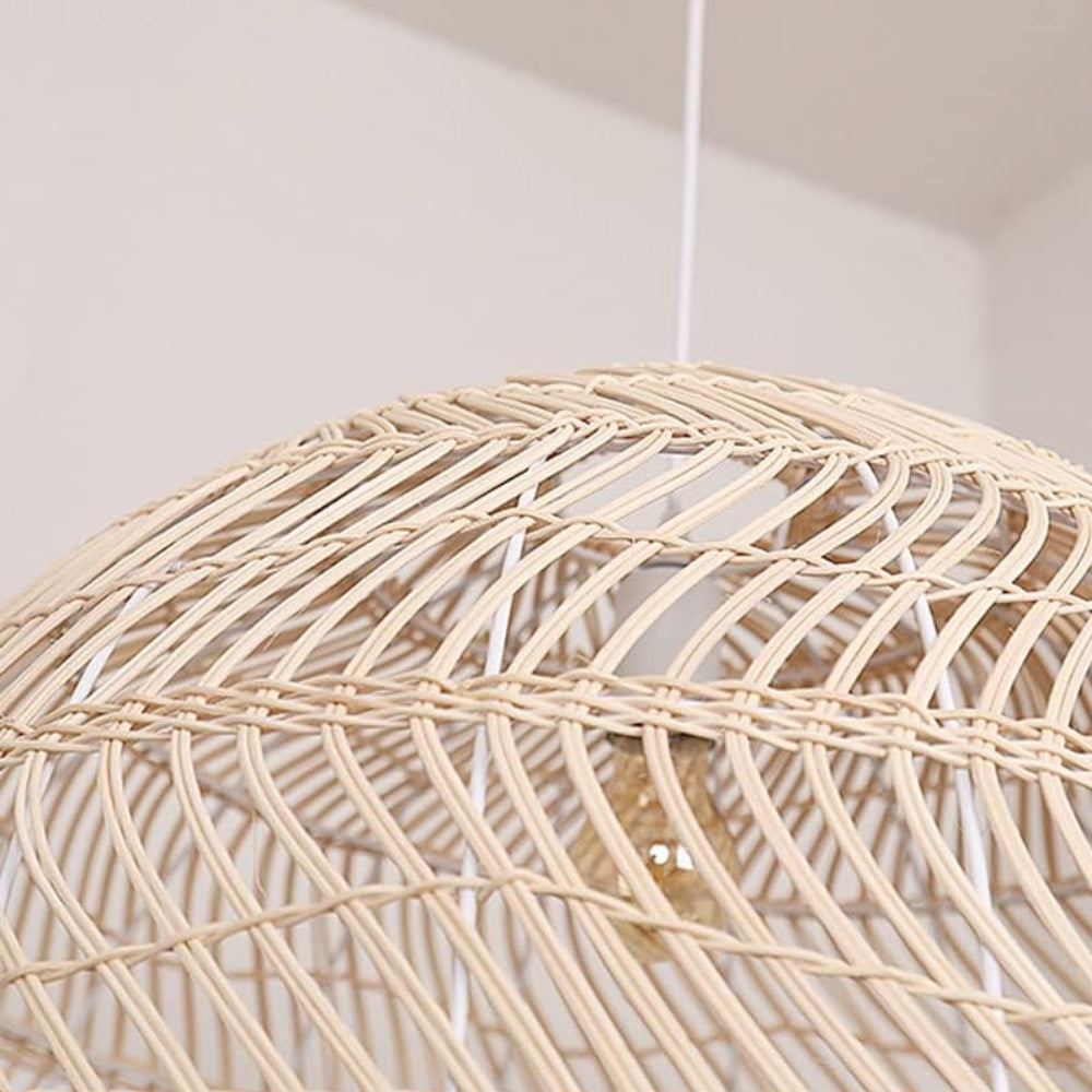 handcrafted rattan dome light