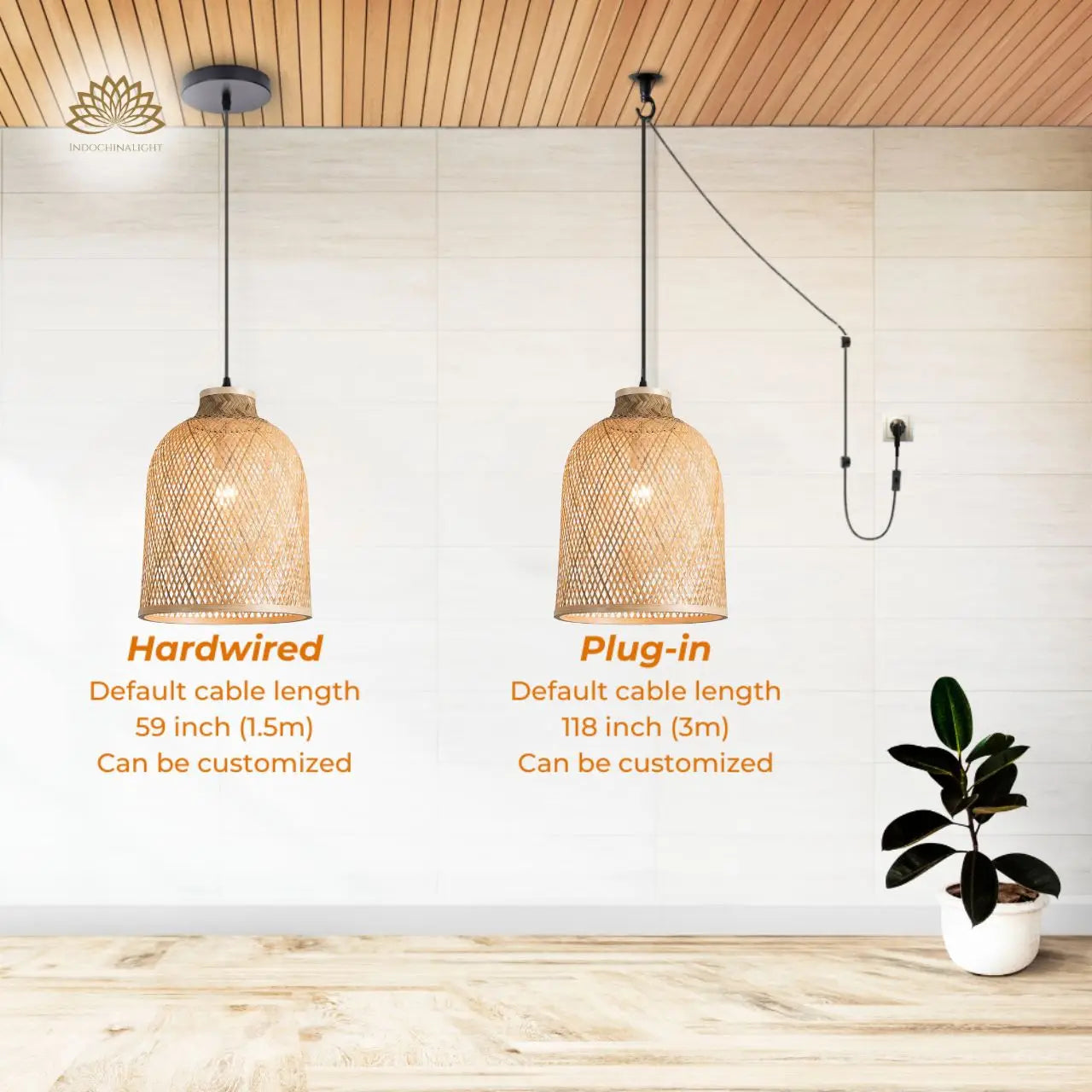 Lampada Natural Bamboo Pendant Light's accessories type