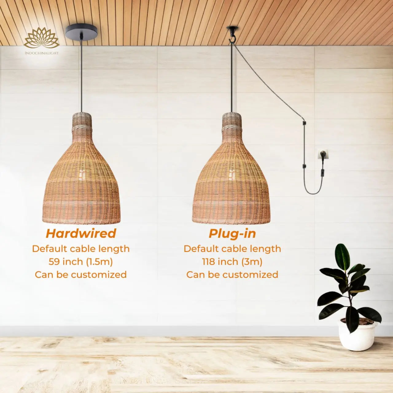 Lana Large Wicker Pendant Light's accessories type