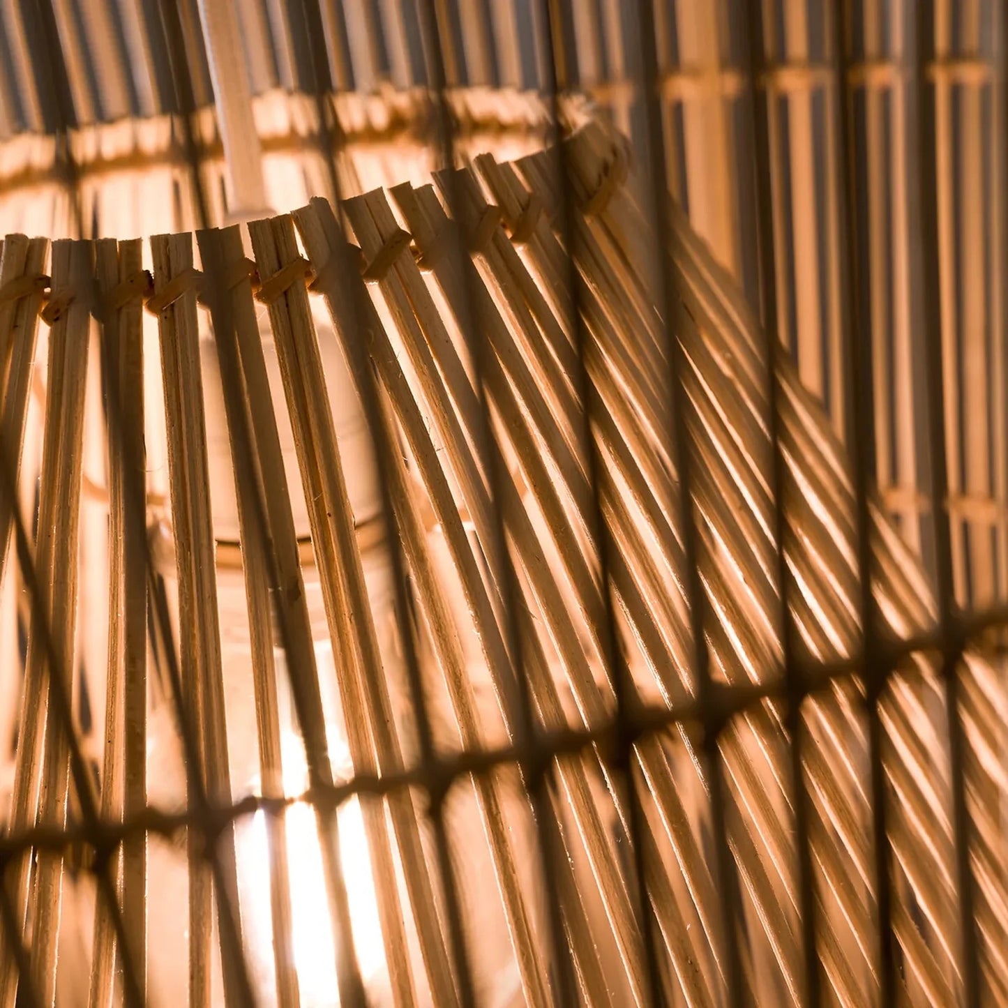 Lavinia Charming Bell Rattan Pendant Light For Dining Room