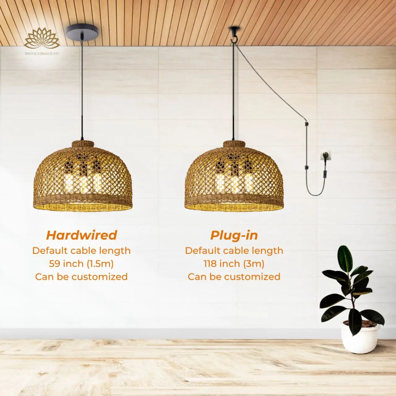 Magnolia Wicker pendant light's accessories type