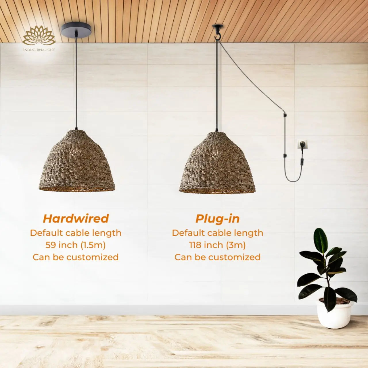 Nehara Wicker Pendant Light's accessories type