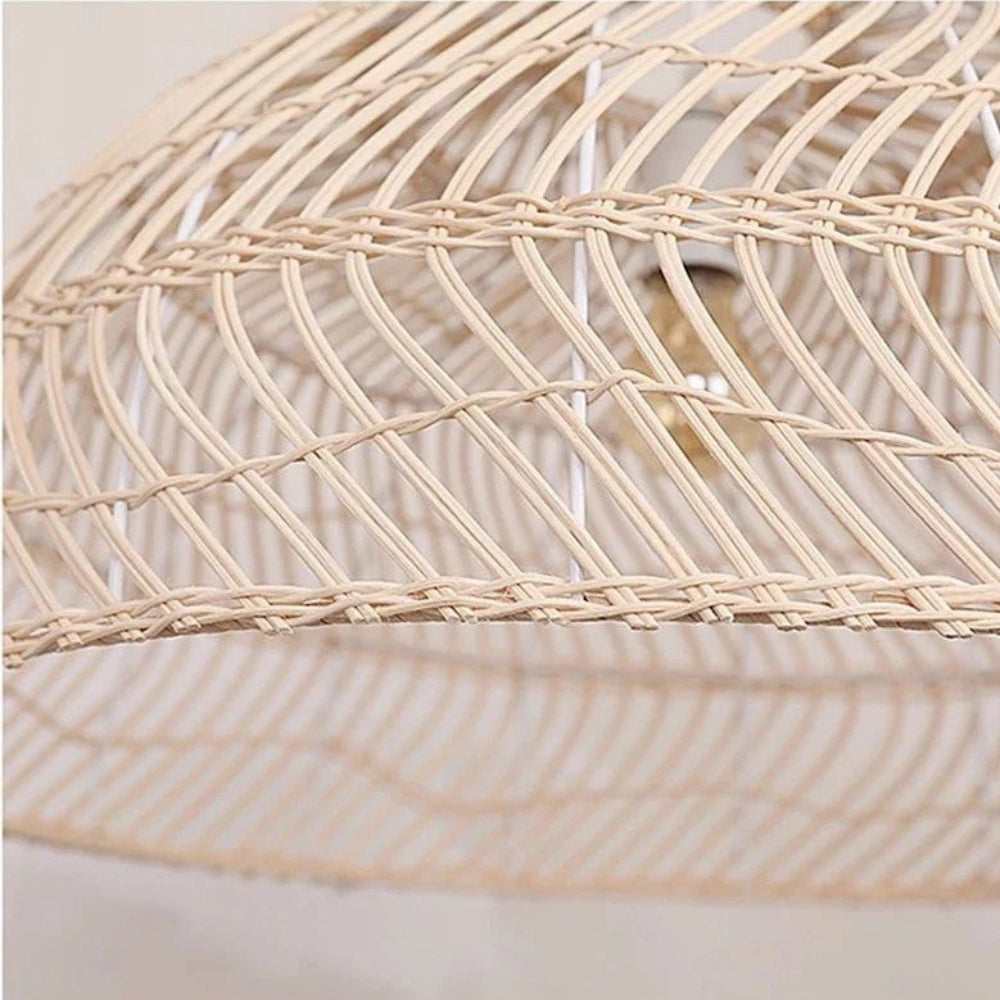 open weave rattan dome light