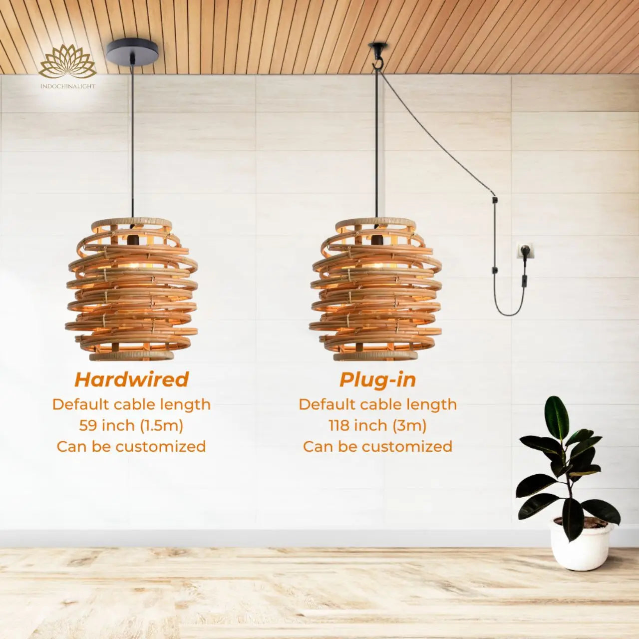 Oriana Grass Bamboo Pendant Light's accessories type