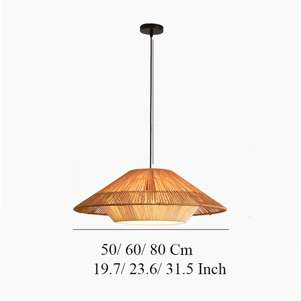 Vintage Wabi Sabi Hemp Rope Pendant Light