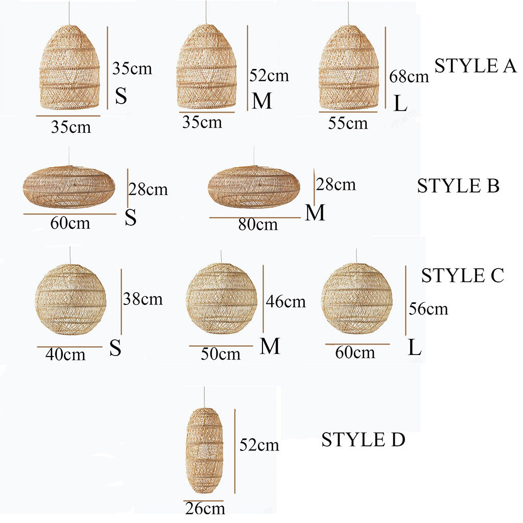 Sakura Rattan Cluster Pendant Light Shade