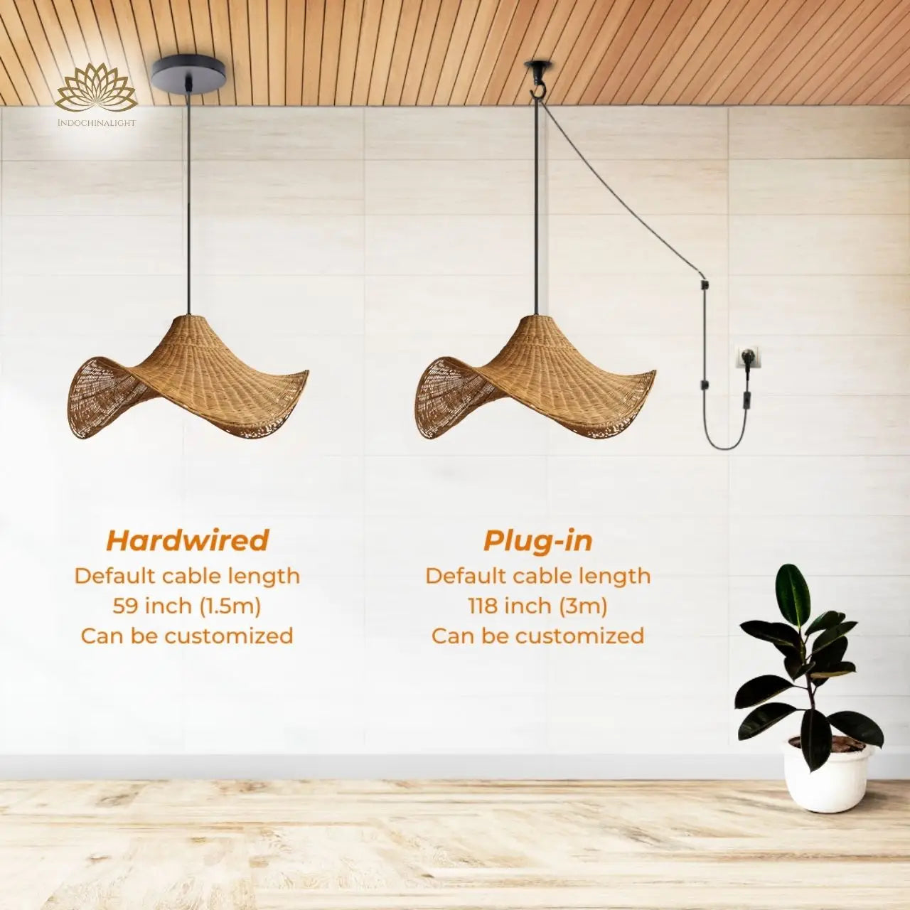 Selma Rattan Hat Pendant Light's accessories type