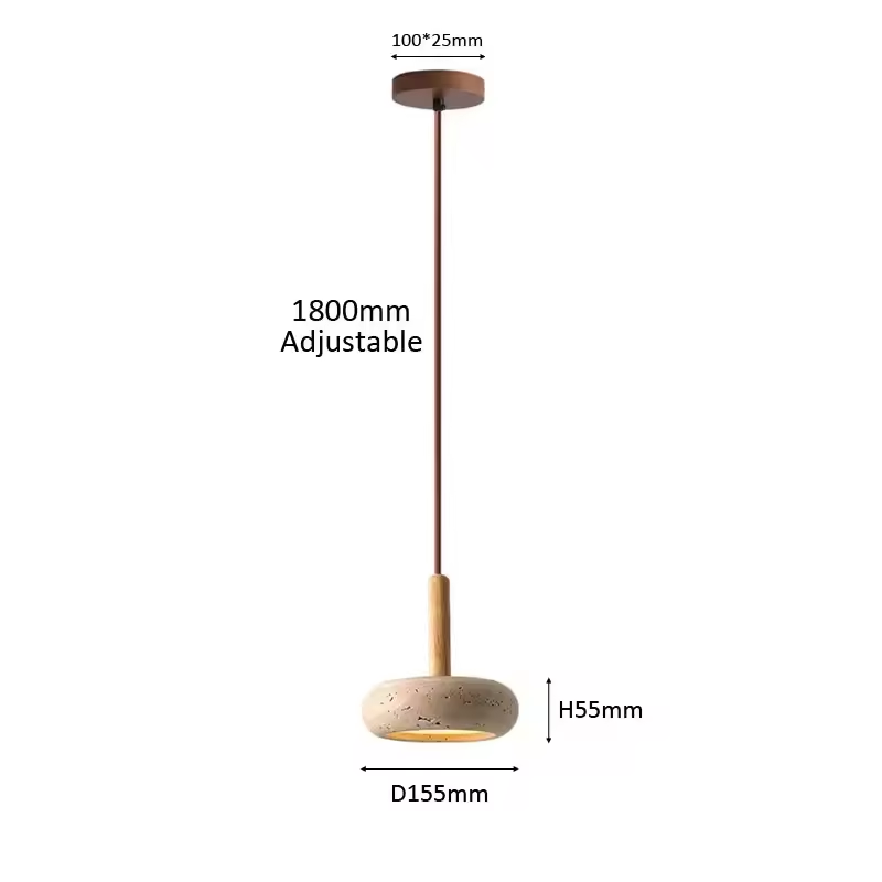 Size of Osho Wabi Sabi Round Stone Pendant Light
