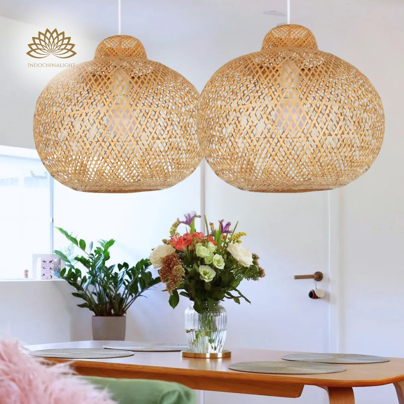 Lanna Passa Handwoven Bamboo Pendant Light Shade – IndochinaLight