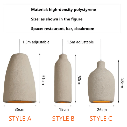 wabi sabi cylinder pendant light size