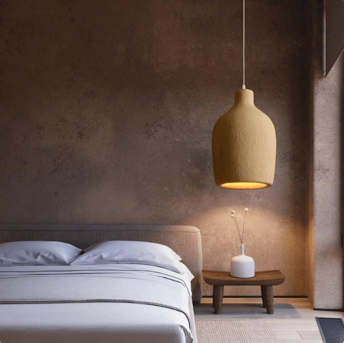 wabi sabi cylinder pendant light for bedroom
