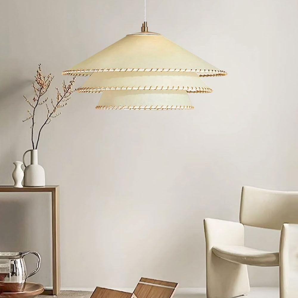 wabi sabi parchment 3 tier planas pendant lamp shade