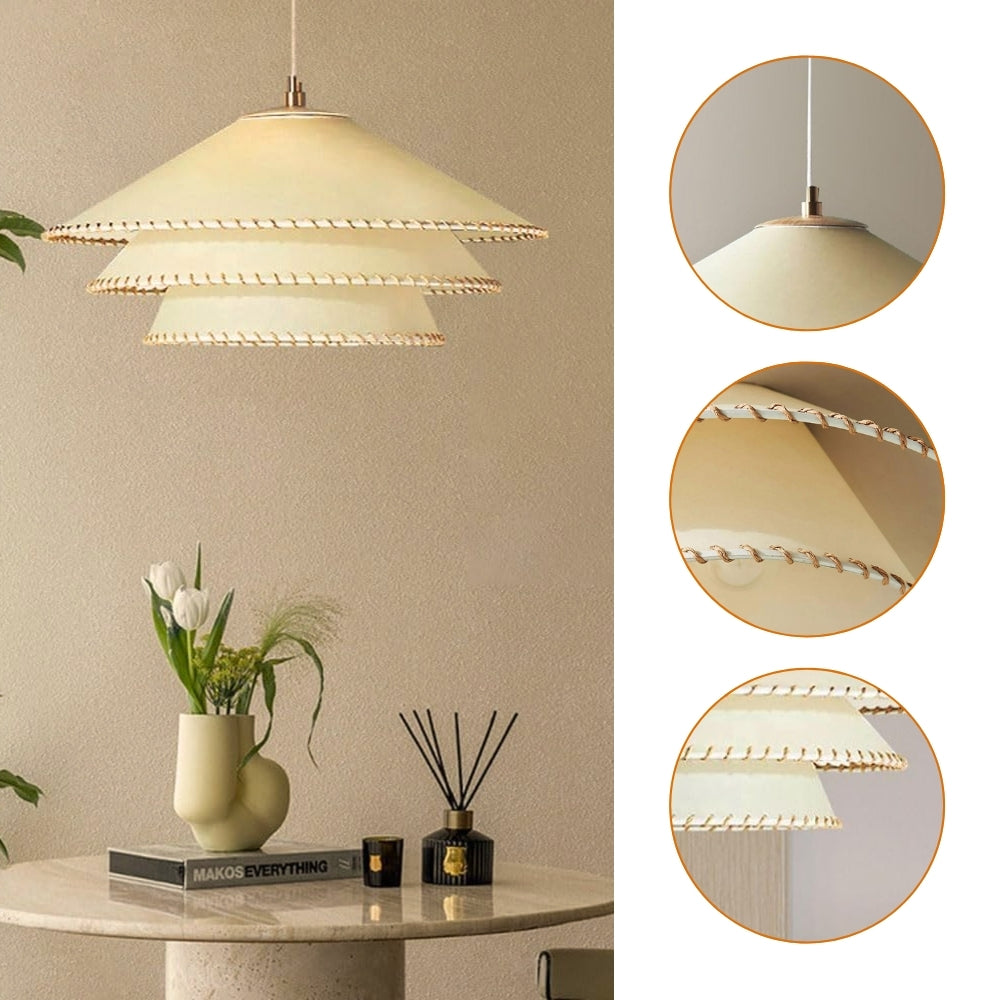 wabi sabi parchment 3 tier planas pendant lamp