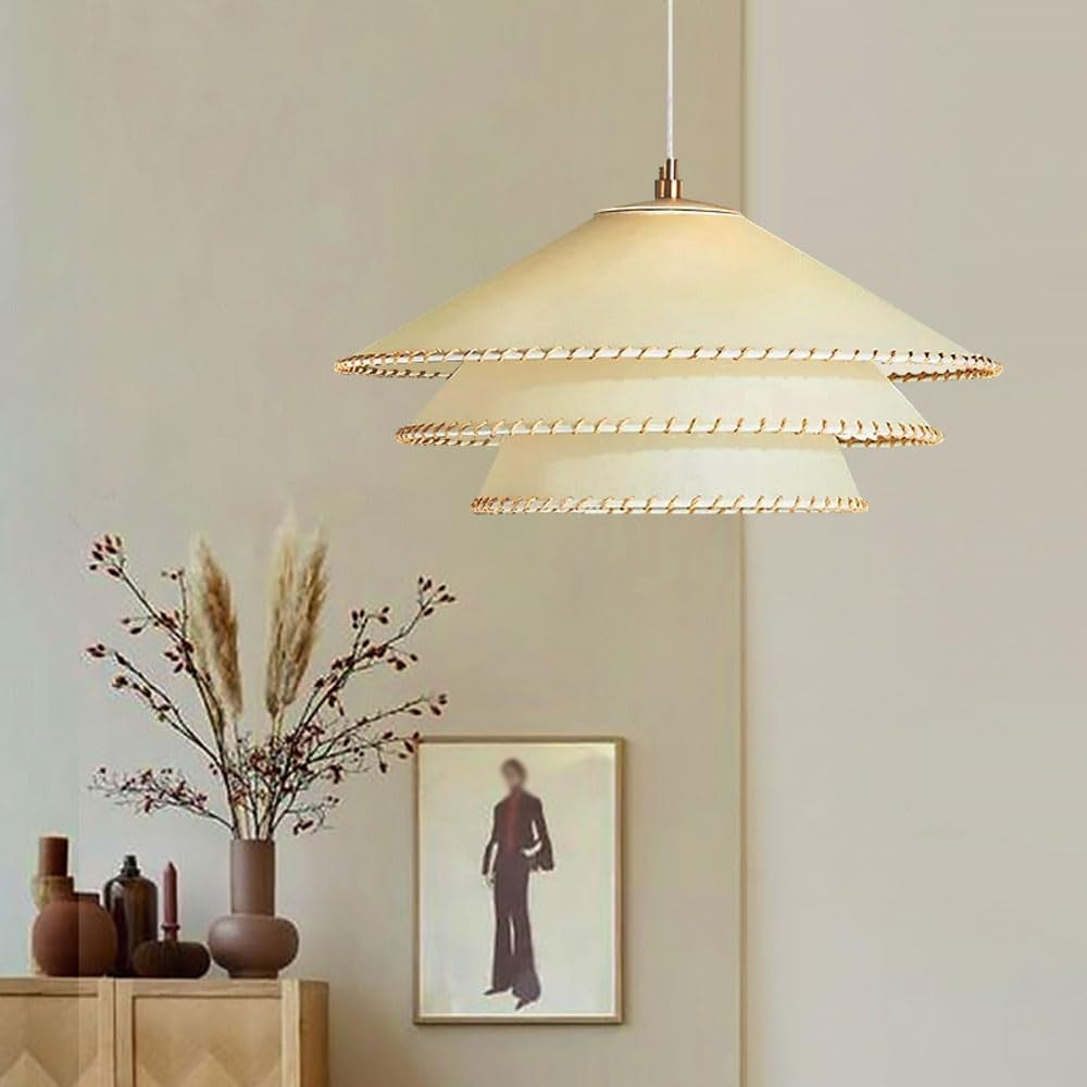 wabi sabi parchment 3 tier planas pendant lamp