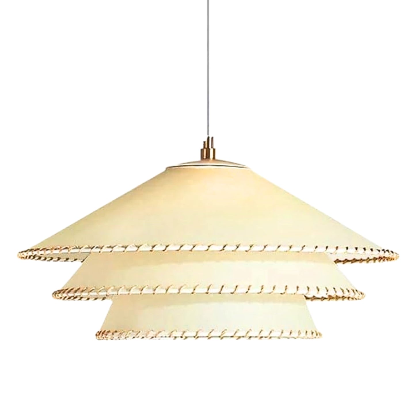 Wabi Sabi Parchment 3-Tier Planas Pendant Lamp