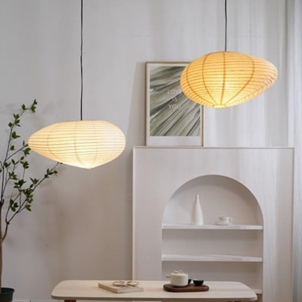 wabi sabi rice paper lantern pendant light for meditation area