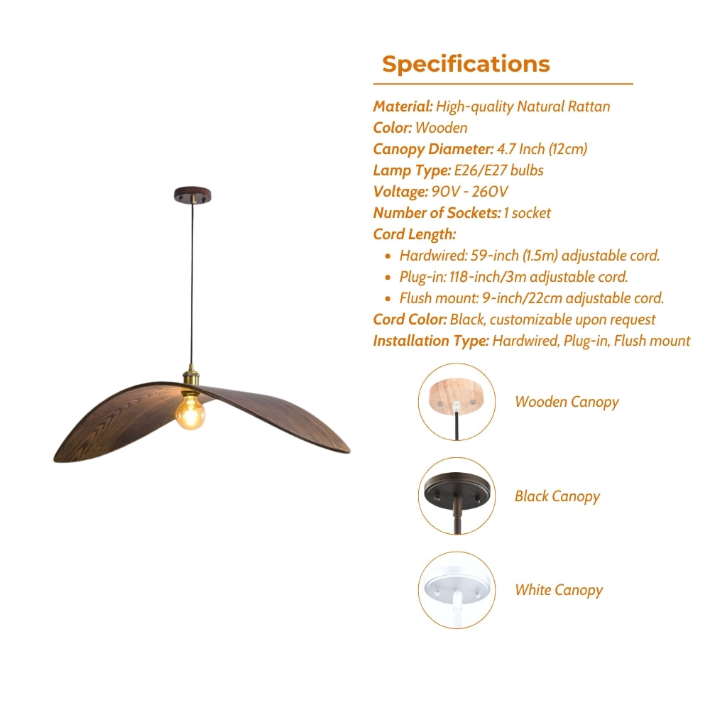 wabi sabi wood flying bird curved hanging lamp specifications