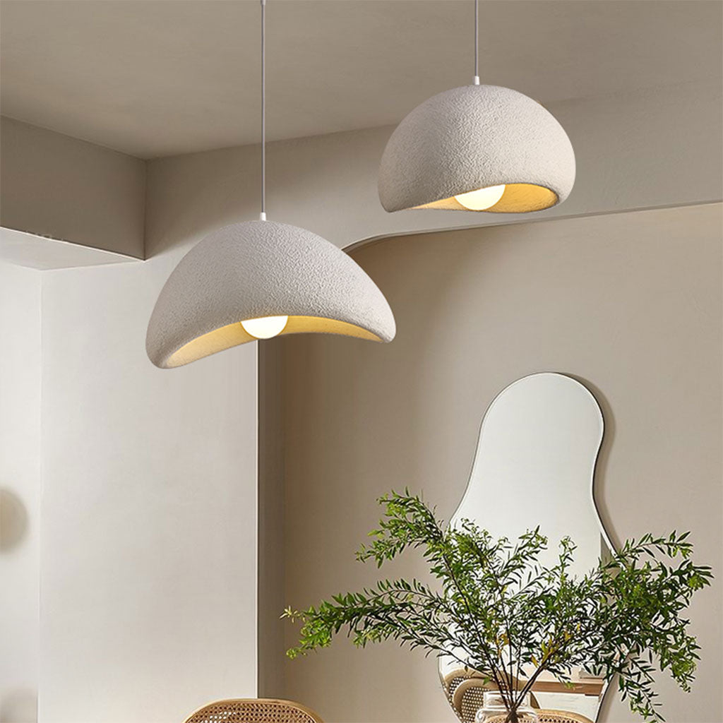 white modern wabi sabi pendant light