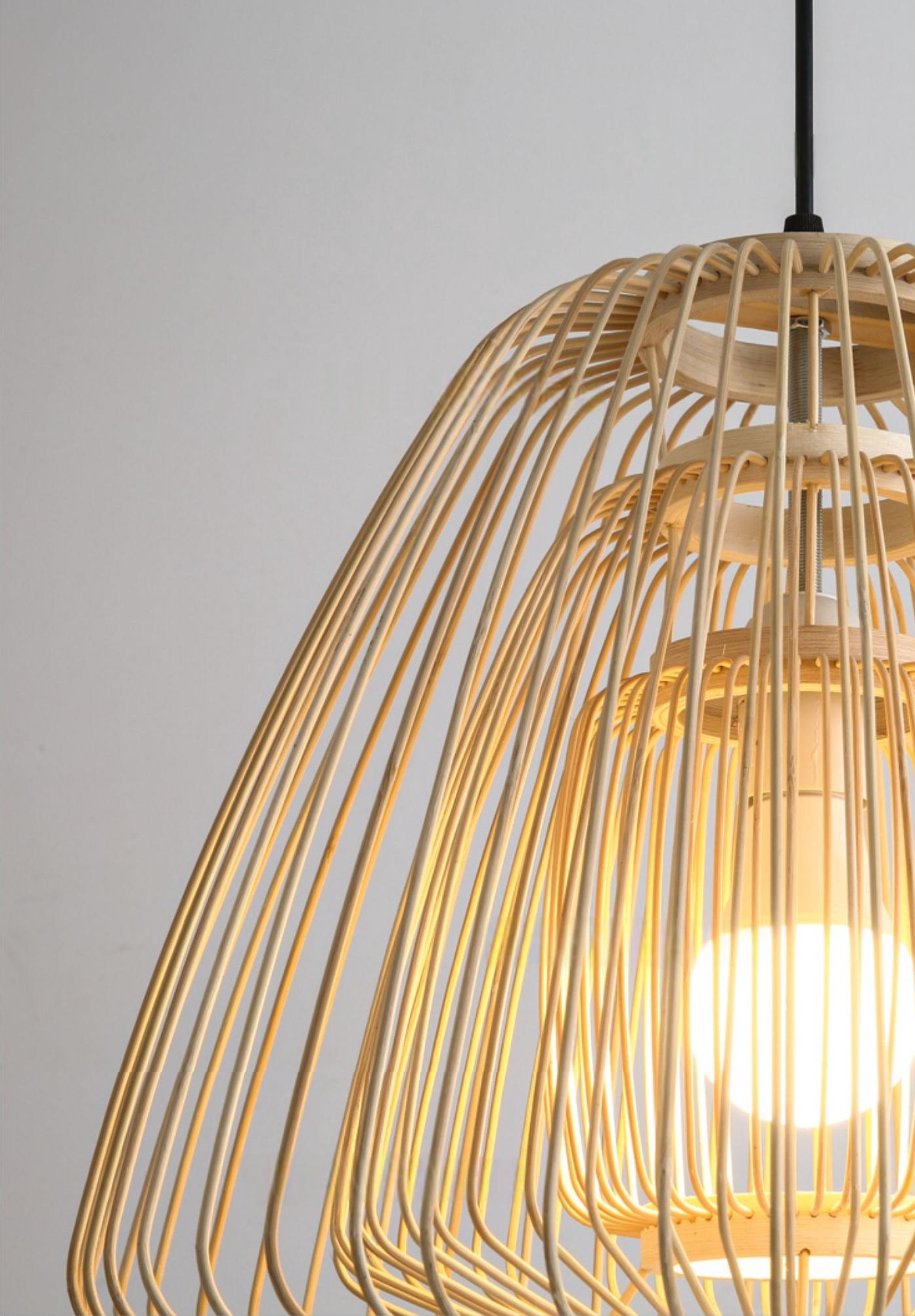 Plura Abstract Bamboo Pendant Light For Dining Room