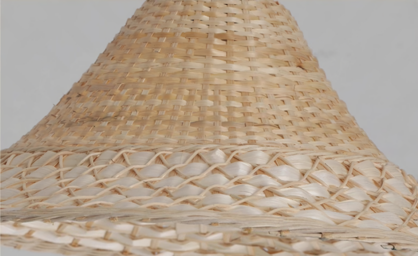 Savannah Bell Wicker Bamboo Pendant Light For Living Room
