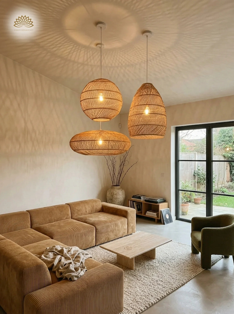 Rattan pendant lights for living room