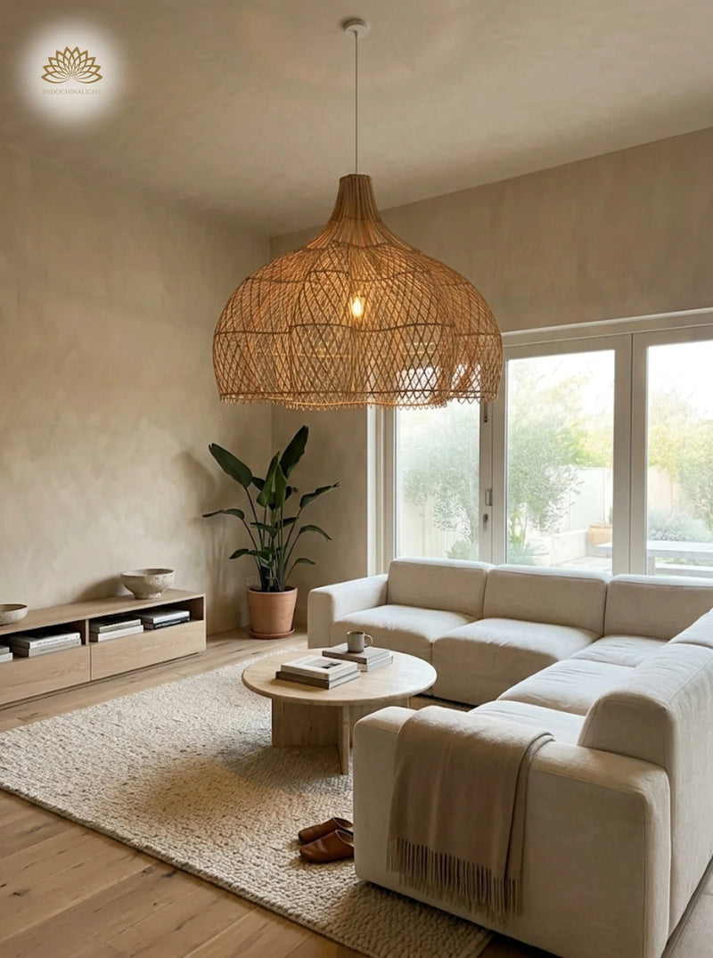Large Rattan Pendant Light