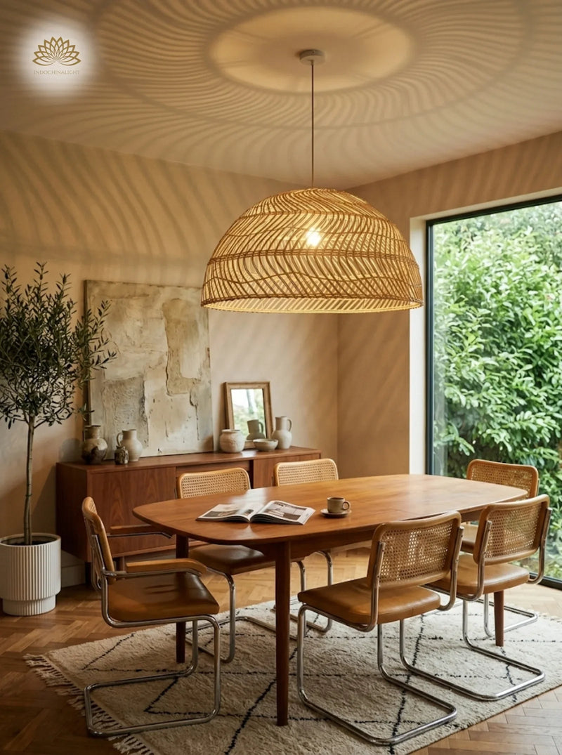 Rattan pendant lights for dining room