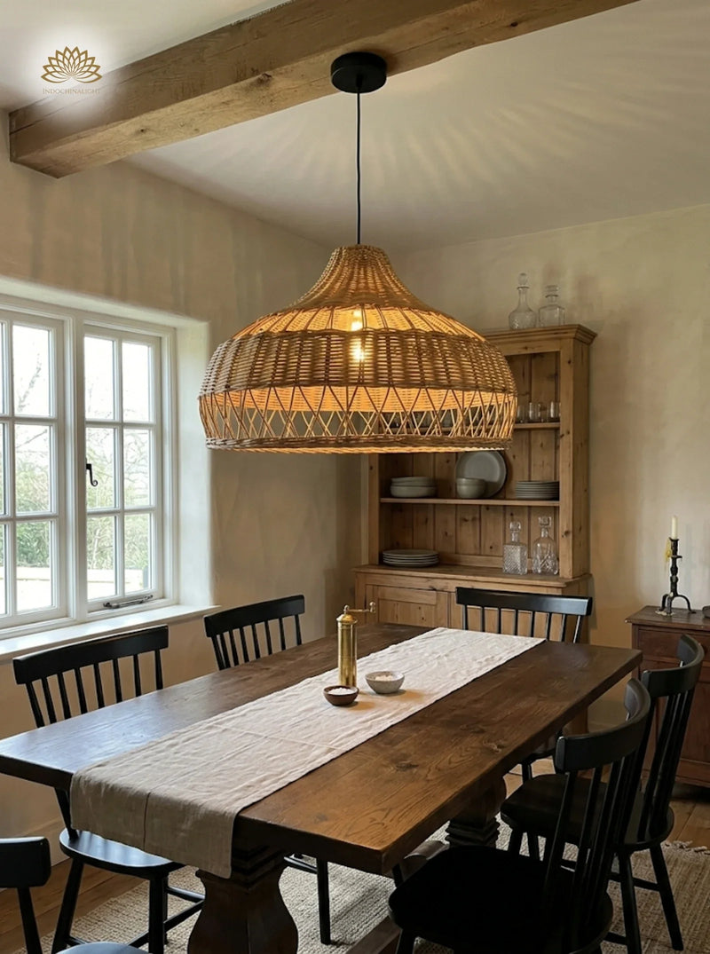 Dome rattan pendant lights