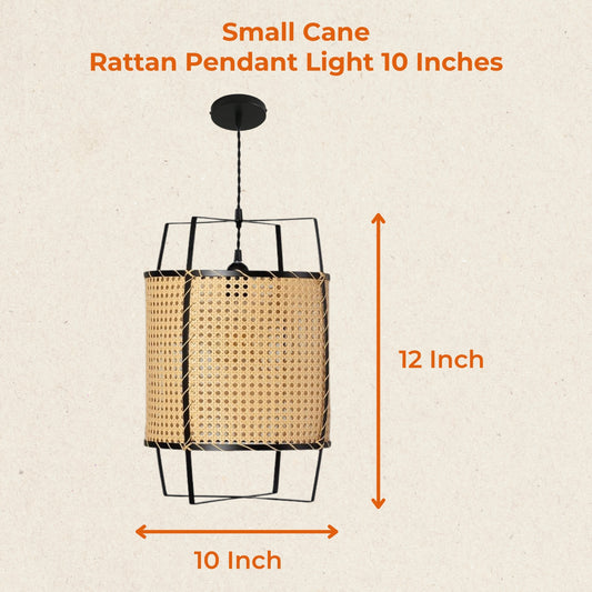 10 Inches Small Cane Rattan Pendant Light 